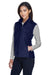 Core 365 78191 Womens Journey Pill Resistant Fleece Full Zip Vest Classic Navy Blue Model 3q