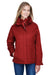 Core 365 78205 Womens Region 3-in-1 Water Resistant Full Zip Hooded Jacket Classic Red Model Front