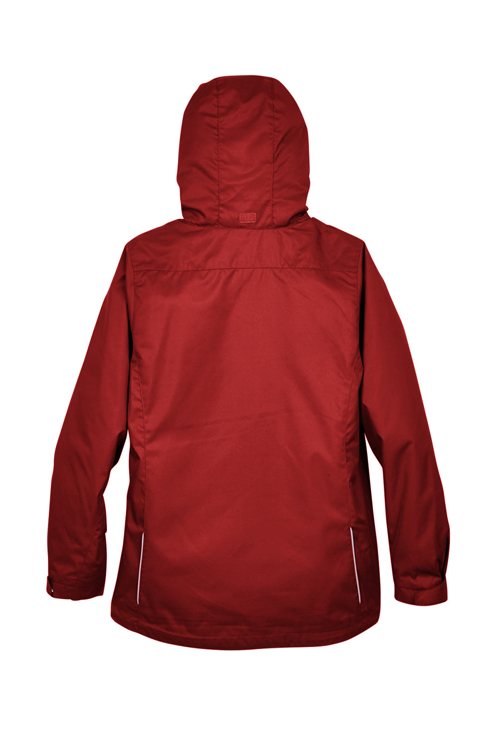 Core 365 78205 Womens Region 3-in-1 Water Resistant Full Zip Hooded Jacket Classic Red Flat Back