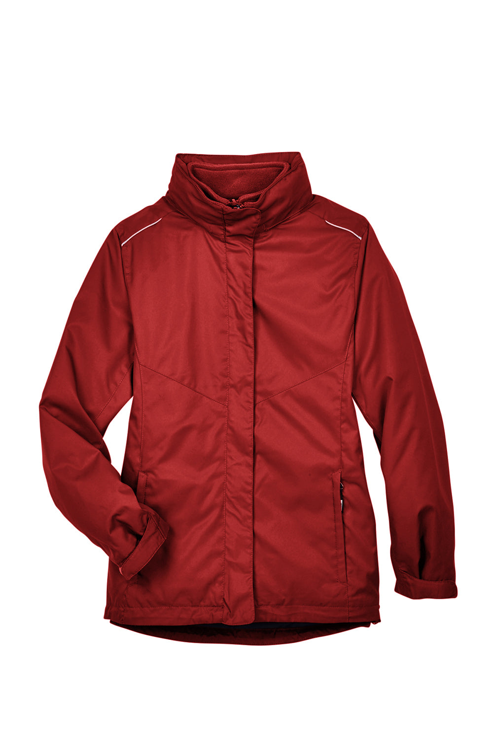 Core 365 78205 Womens Region 3-in-1 Water Resistant Full Zip Hooded Jacket Classic Red Flat Front