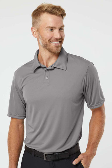 Augusta Sportswear 5017 Mens Vital Moisture Wicking Short Sleeve Polo Shirt Graphite Grey Model Front