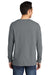 Port & Company PC099LS Mens Beach Wash Long Sleeve Crewneck T-Shirt Pewter Grey Model Back