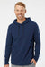 Adidas A450 Mens Hooded Sweatshirt Hoodie Collegiate Navy Blue Model Front