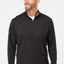 Adidas Mens Moisture Wicking 1/4 Zip Sweatshirt - Black Melange - NEW