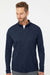 Adidas A475 Mens Moisture Wicking 1/4 Zip Sweatshirt Collegiate Navy Blue Model Front
