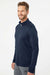 Adidas A475 Mens Moisture Wicking 1/4 Zip Sweatshirt Collegiate Navy Blue Melange Model Side