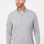 Adidas Mens Moisture Wicking 1/4 Zip Sweatshirt - Mid Grey Melange - NEW