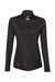 Adidas A476 Womens Moisture Wicking 1/4 Zip Sweatshirt Black Melange Flat Front