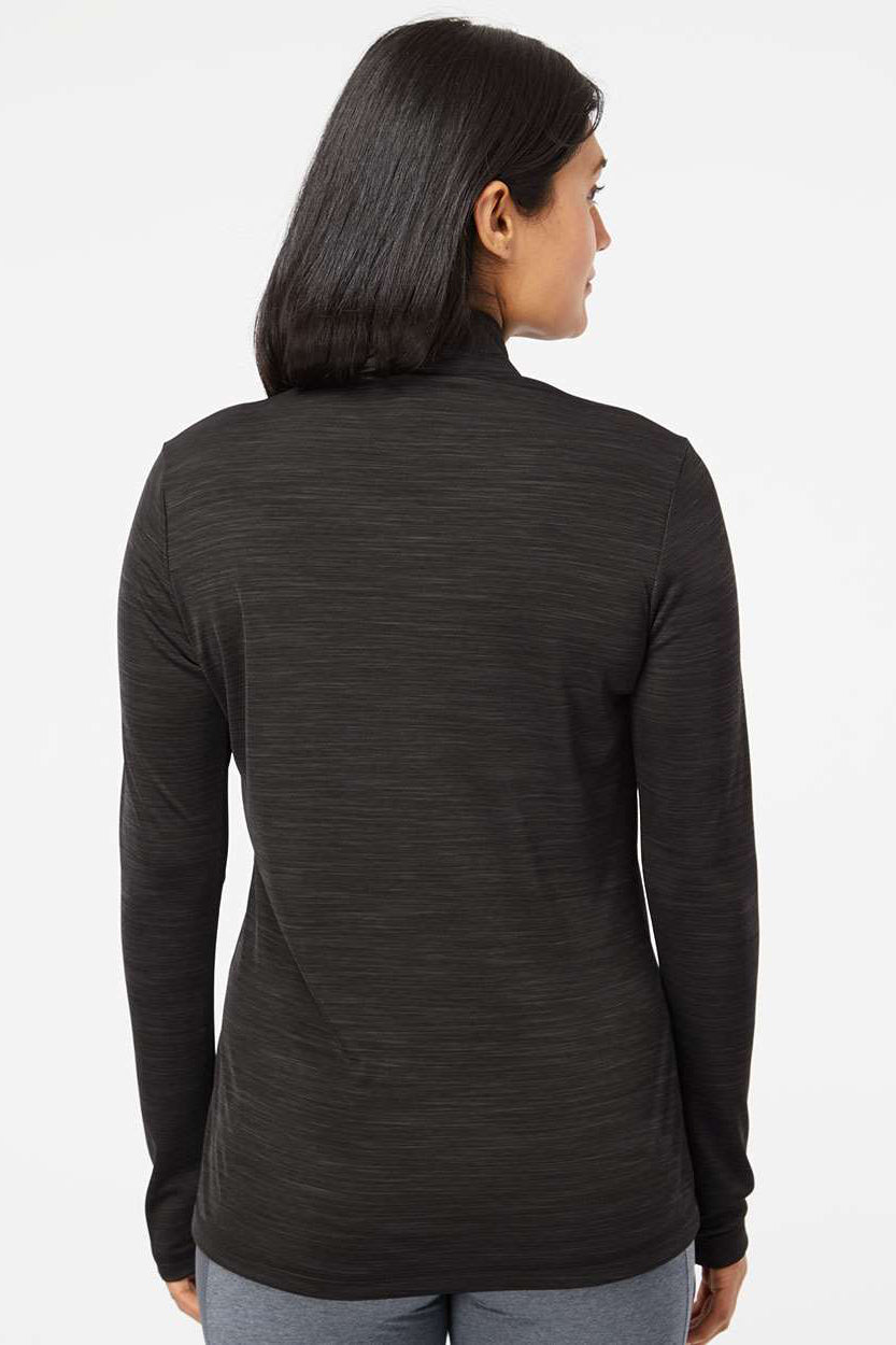 Adidas A476 Womens Moisture Wicking 1/4 Zip Sweatshirt Black Melange Model Back