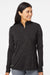 Adidas A476 Womens Moisture Wicking 1/4 Zip Sweatshirt Black Model Front
