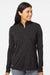 Adidas A476 Womens Moisture Wicking 1/4 Zip Sweatshirt Black Melange Model Front