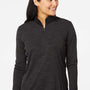 Adidas Womens Moisture Wicking 1/4 Zip Sweatshirt - Black Melange - NEW