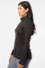 Adidas A476 Womens Moisture Wicking 1/4 Zip Sweatshirt Black Melange Model Side
