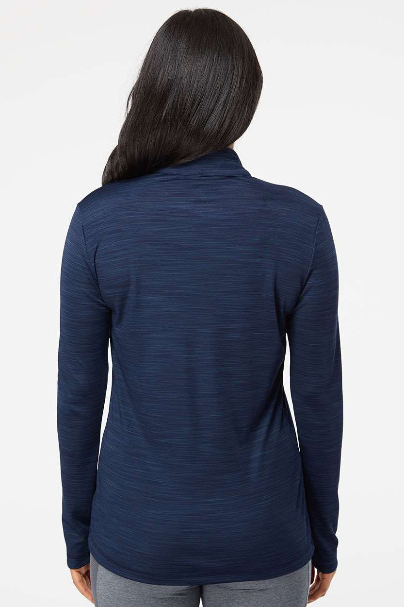 Adidas A476 Womens Melange 1/4 Zip Pullover Collegiate Navy Blue Melange Model Back