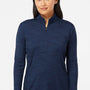 Adidas Womens Moisture Wicking 1/4 Zip Sweatshirt - Collegiate Navy Blue Melange - NEW