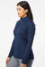 Adidas A476 Womens Melange 1/4 Zip Pullover Collegiate Navy Blue Melange Model Side