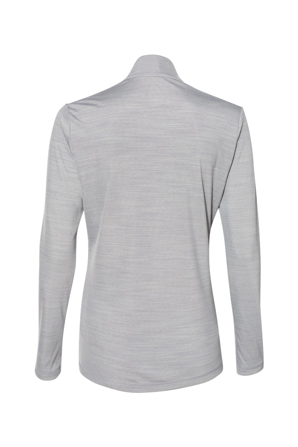 Adidas A476 Womens Moisture Wicking 1/4 Zip Sweatshirt Mid Grey Melange Flat Back