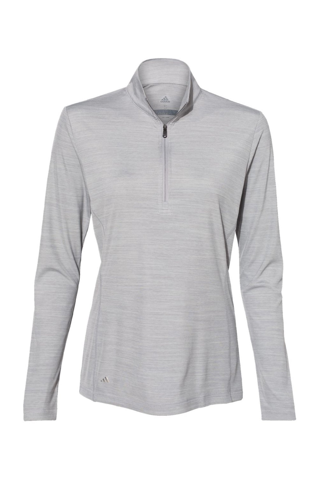Adidas A476 Womens Moisture Wicking 1/4 Zip Sweatshirt Mid Grey Flat Front