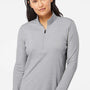 Adidas Womens Moisture Wicking 1/4 Zip Sweatshirt - Mid Grey Melange - NEW