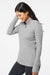 Adidas A476 Womens Moisture Wicking 1/4 Zip Sweatshirt Mid Grey Model Side