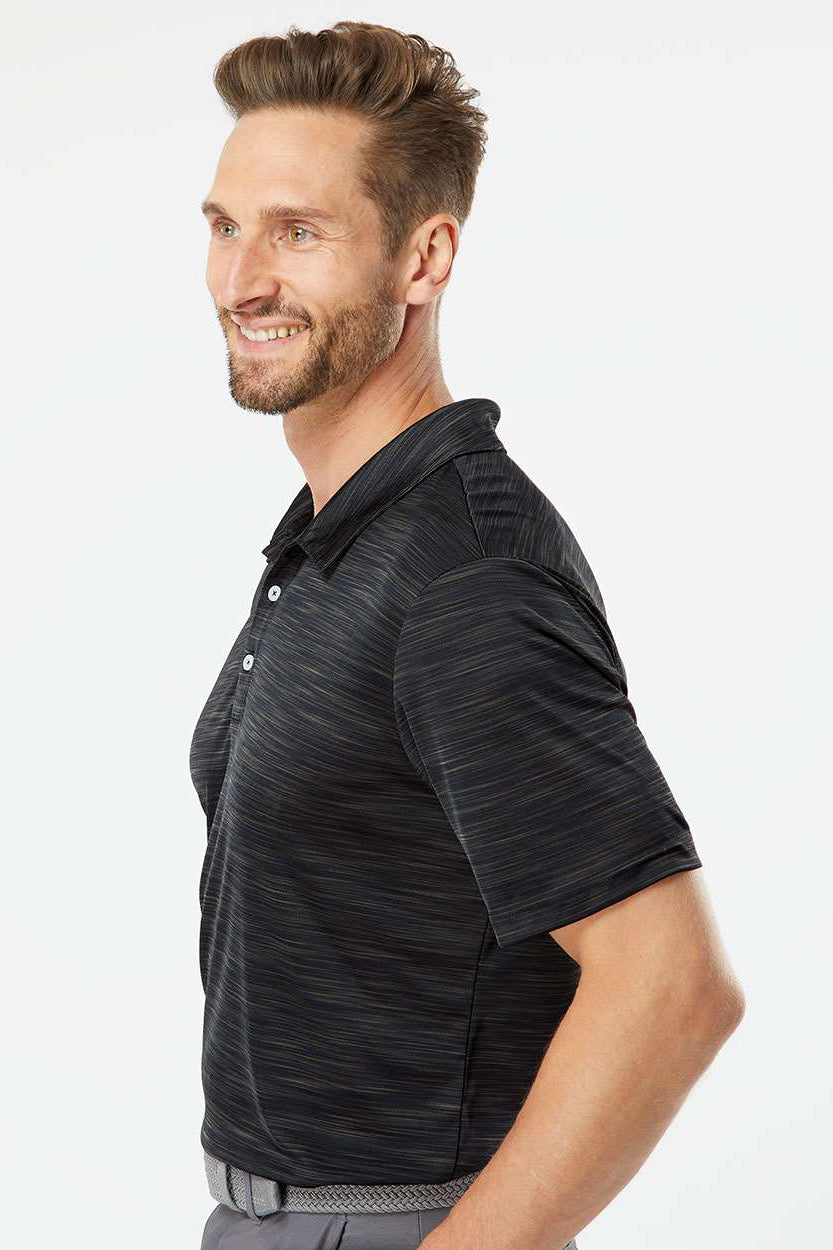 Adidas A402 Mens Melange Short Sleeve Polo Shirt Black Melange Model Side