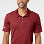 Adidas Mens UPF 50+ Short Sleeve Polo Shirt - Collegiate Burgundy Melange - NEW