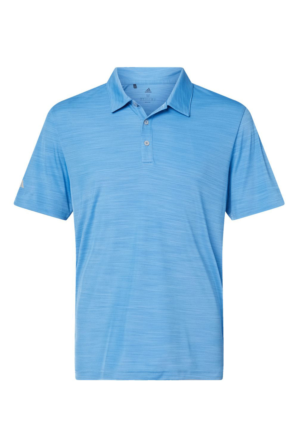 Adidas A402 Mens Melange Short Sleeve Polo Shirt Lucky Blue Melange Flat Front