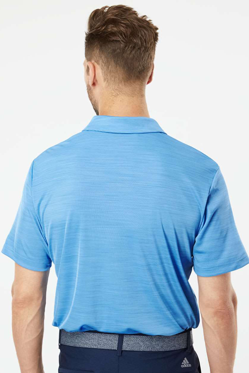 Adidas A402 Mens Melange Short Sleeve Polo Shirt Lucky Blue Melange Model Back