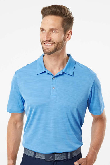 Adidas A402 Mens UPF 50+ Short Sleeve Polo Shirt Lucky Blue Model Front