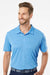Adidas A402 Mens UPF 50+ Short Sleeve Polo Shirt Lucky Blue Model Front