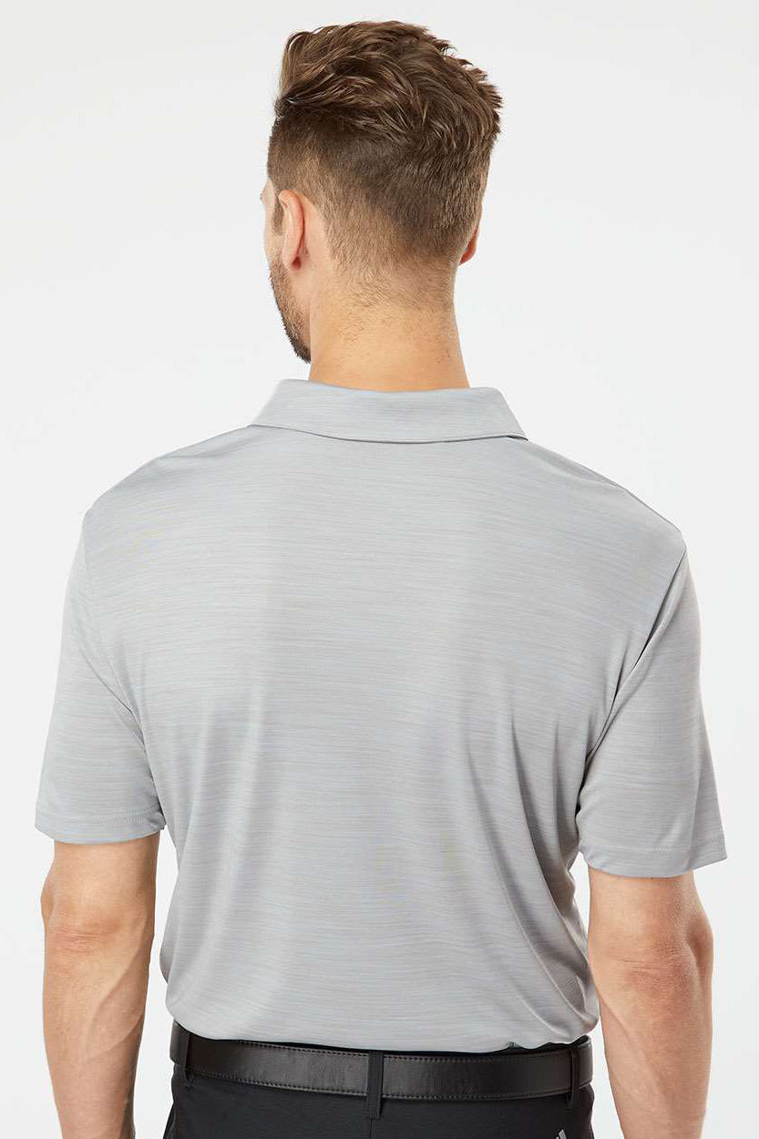 Adidas A402 Mens Melange Short Sleeve Polo Shirt Mid Grey Melange Model Back