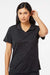 Adidas A403 Womens UPF 50+ Short Sleeve Polo Shirt Black Melange Model Front