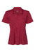 Adidas A403 Womens Melange Short Sleeve Polo Shirt Collegiate Burgundy Melange Flat Front