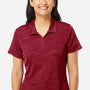 Adidas Womens UPF 50+ Short Sleeve Polo Shirt - Collegiate Burgundy Melange - NEW