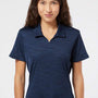 Adidas Womens UPF 50+ Short Sleeve Polo Shirt - Collegiate Navy Blue Melange - NEW