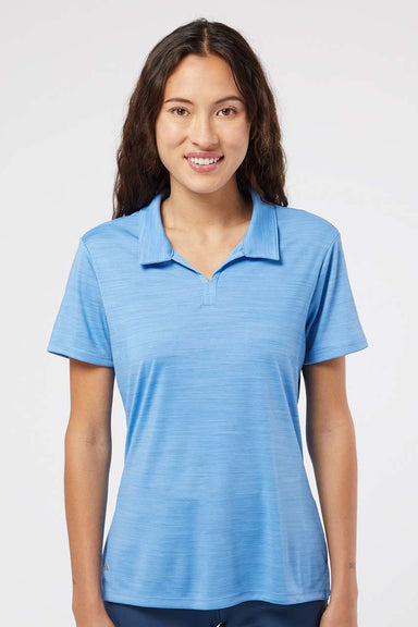 Adidas A403 Womens UPF 50+ Short Sleeve Polo Shirt Lucky Blue Melange Model Front