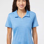 Adidas Womens UPF 50+ Short Sleeve Polo Shirt - Lucky Blue Melange - NEW