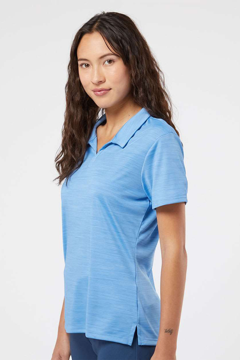 Adidas A403 Womens Melange Short Sleeve Polo Shirt Lucky Blue Melange Model Side