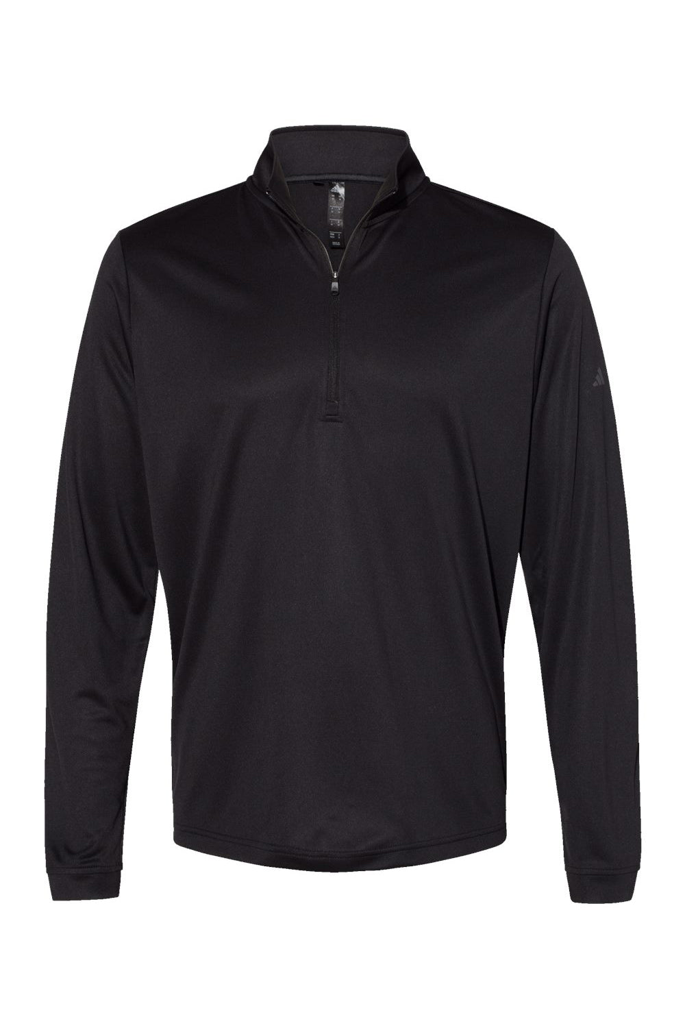 Adidas A401 Mens UPF 50+ 1/4 Zip Sweatshirt Black Flat Front