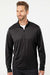 Adidas A401 Mens UPF 50+ 1/4 Zip Sweatshirt Black Model Front