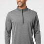 Adidas Mens UPF 50+ 1/4 Zip Sweatshirt - Heather Black - NEW