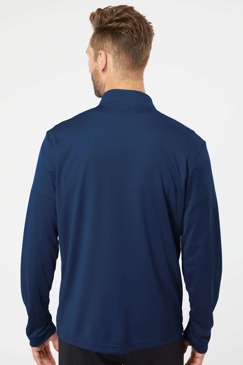 Adidas A401 Mens UPF 50+ 1/4 Zip Sweatshirt Collegiate Navy Blue Model Back