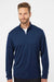 Adidas A401 Mens 1/4 Zip Pullover Collegiate Navy Blue Model Front