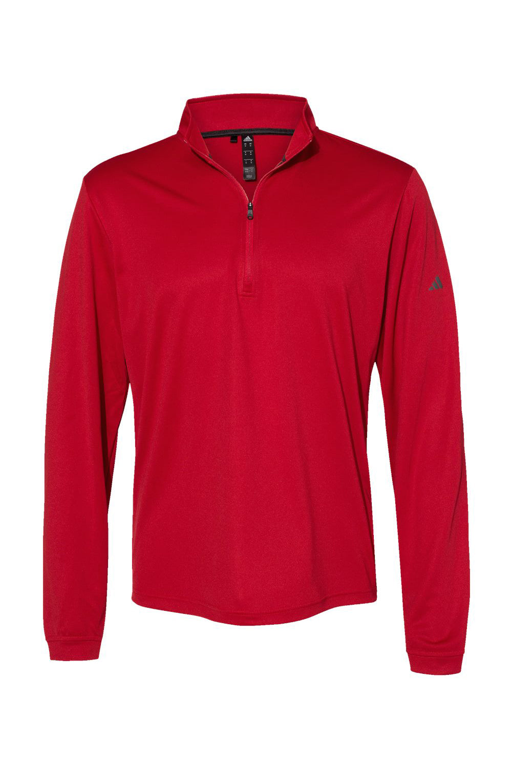 Adidas A401 Mens UPF 50+ 1/4 Zip Sweatshirt Power Red Flat Front