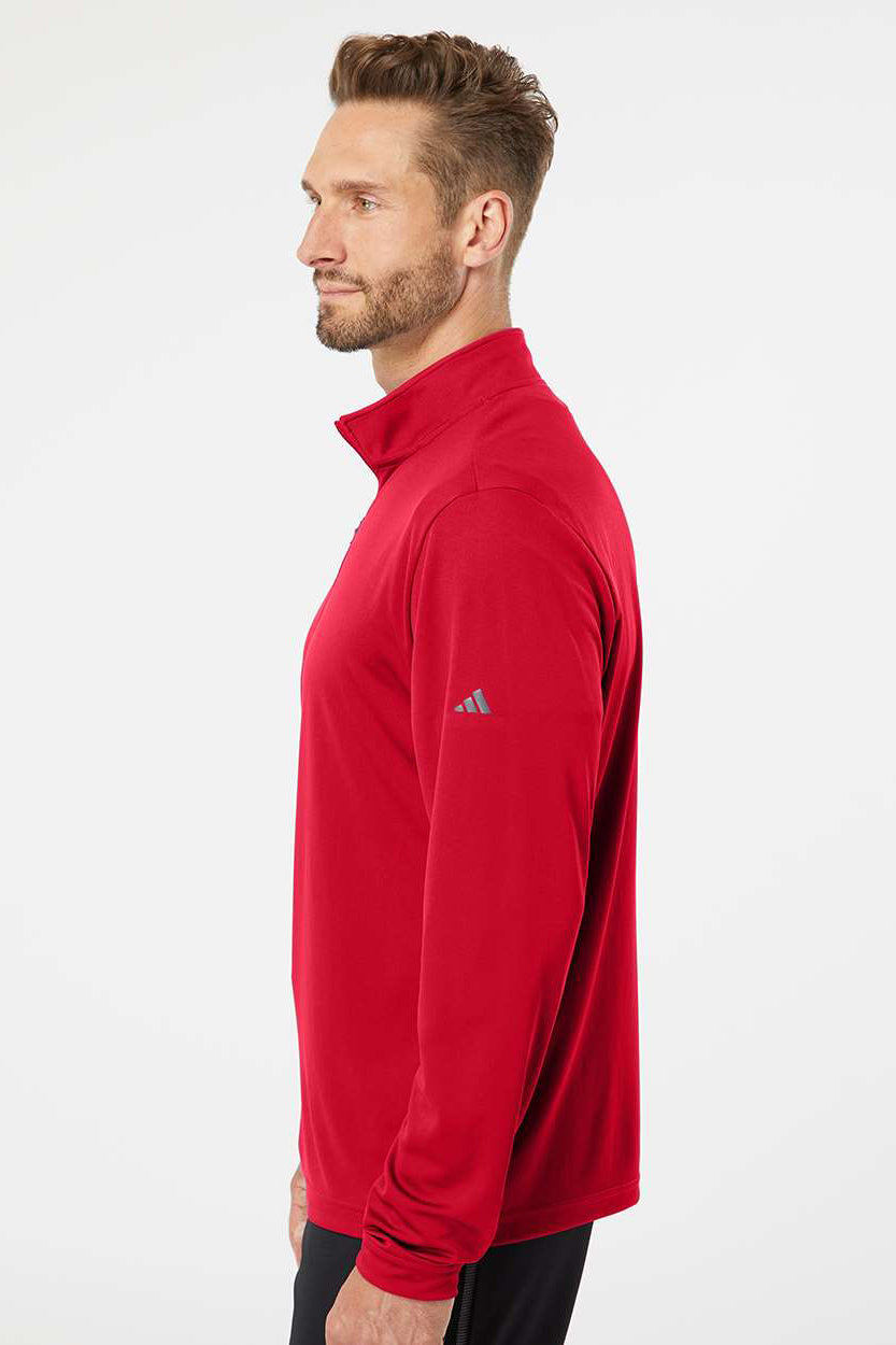 Adidas A401 Mens 1/4 Zip Pullover Power Red Model Side
