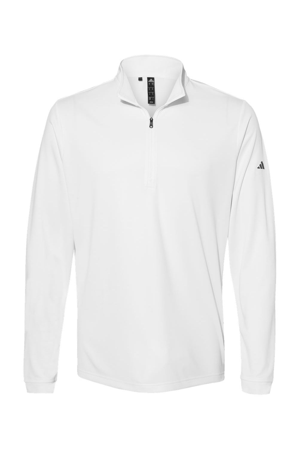 Adidas A401 Mens UPF 50+ 1/4 Zip Sweatshirt White Flat Front