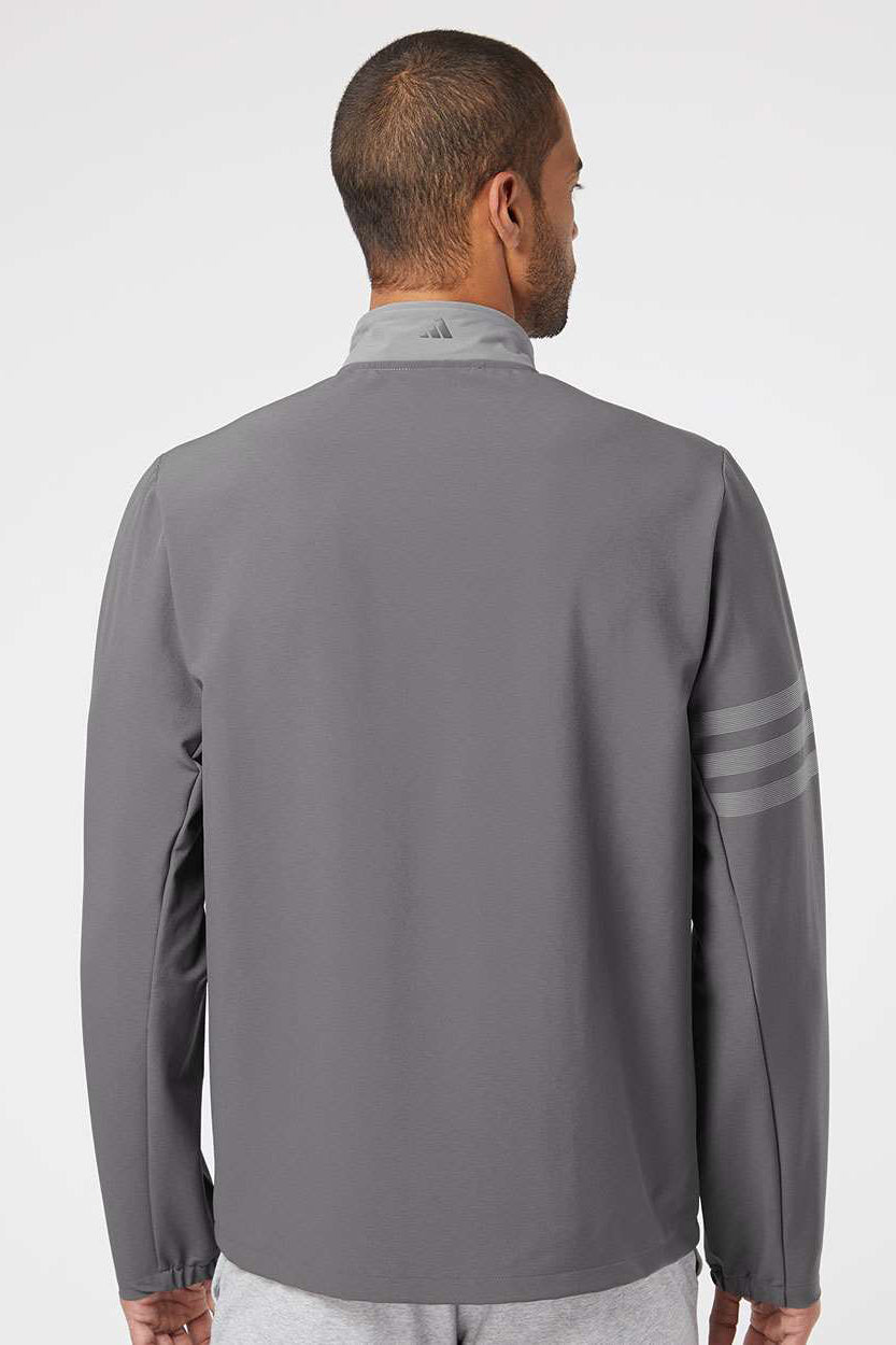 Adidas A267 Mens 3 Stripes Full Zip Jacket Grey Model Back