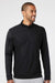 Adidas A295 Mens Performance UPF 50+ 1/4 Zip Sweatshirt w/ Pocket Black Model Front