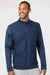 Adidas A295 Mens Performance UPF 50+ 1/4 Zip Sweatshirt w/ Pocket Collegiate Navy Blue Model Front