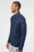 Adidas A295 Mens Performance UPF 50+ 1/4 Zip Sweatshirt w/ Pocket Collegiate Navy Blue Model Side